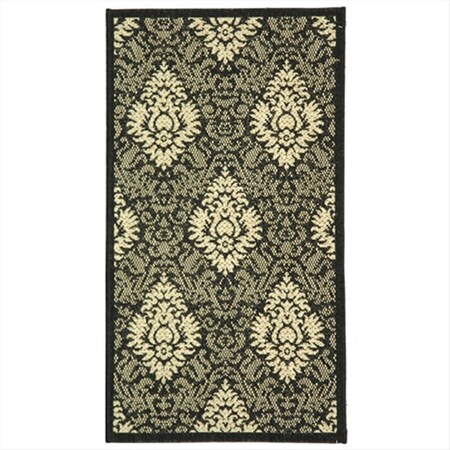 Safavieh 2 Ft. X 3 Ft. - 7 In. Accent- Indoor - Outdoor Courtyard Black And Sand Machine Made Rug CY2714-3908-2